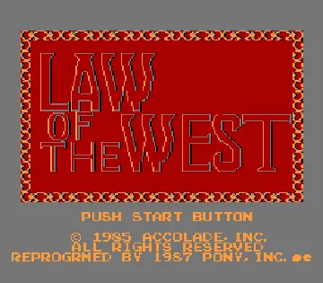 Law of the West (Japan) screen shot title